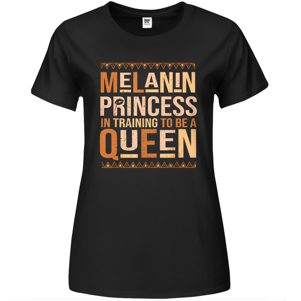 Black History Month Melanin Princess Women Girls Teen Premium Womens T Shirts