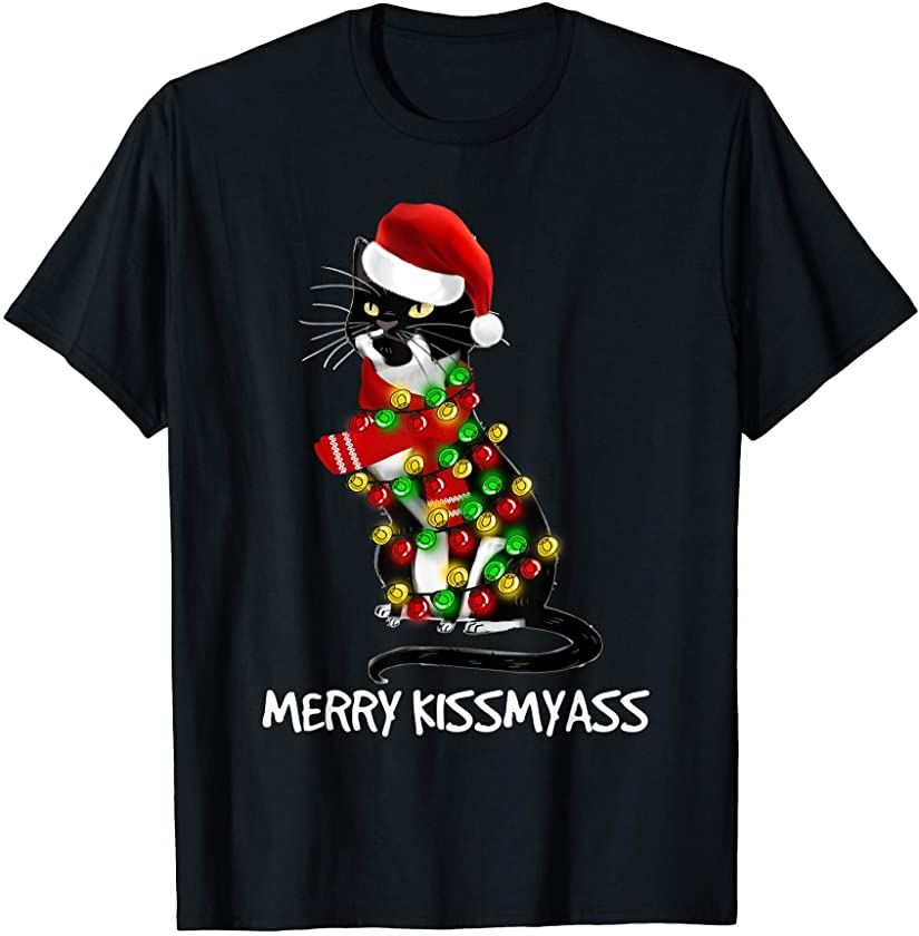 Merry Kissmyas – Funny Christmas Cat Kitten Lover Gift T-Shirt