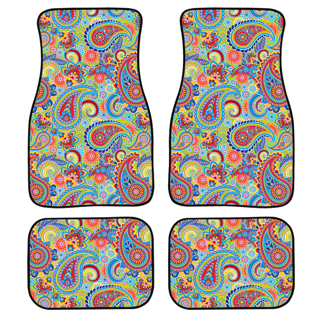 Asian Paisley Pattern Print Front And Back Car Floor Mats, Front Car Mat