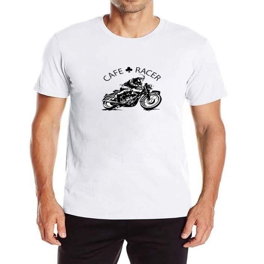 Cafe Racer Vintage Motorcycle Design T-Shirt Summer Short Sleeve T Shirt Novelty Cotton Tops New Arrival Cool Print Plus Size