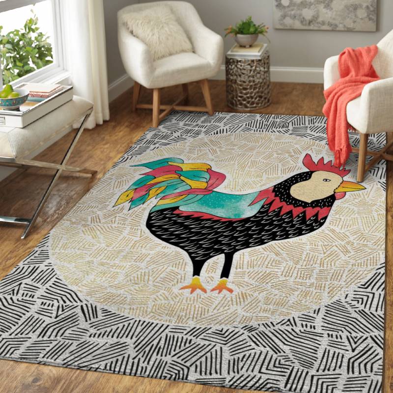 Whimsical The Rooster – Animals Area Rug Carpet