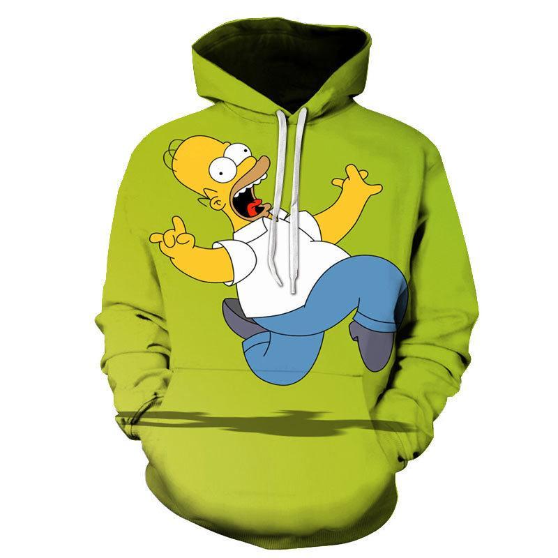 3D Cartoon Printing Hoodies – Homer Simpson And His Son Sweatshirt