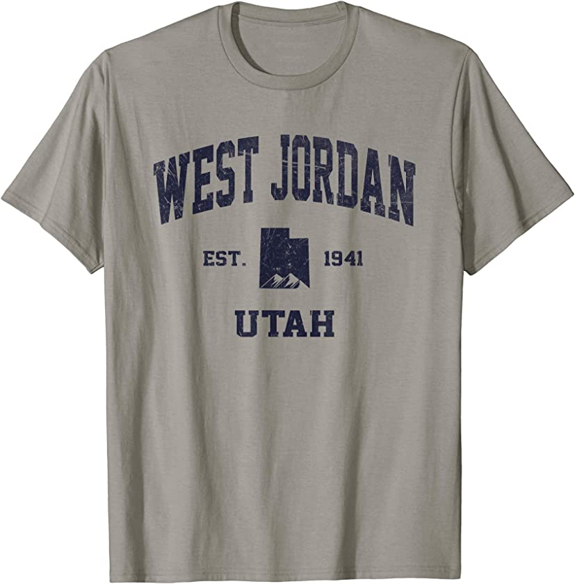 West Jordan Utah UT USA vintage state Athletic style gift T-Shirt