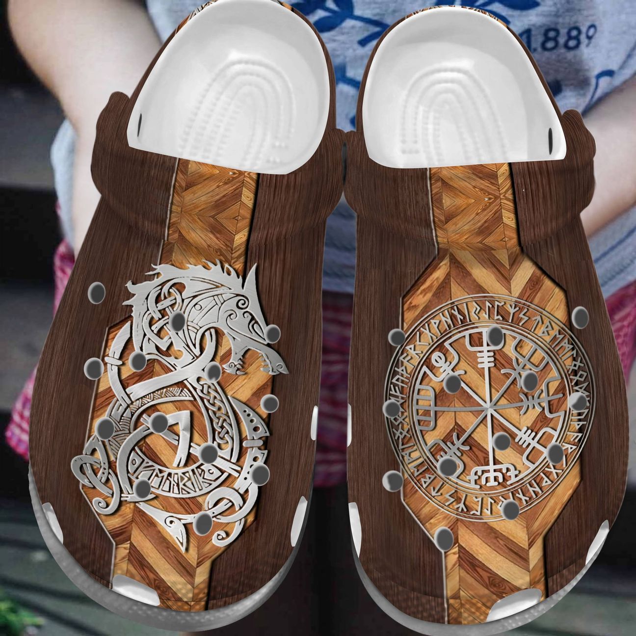 Viking Personalized Clog, Custom Name, Text, Color, Number Fashion Style For Women, Men, Kid, Print 3D Wooden Symbols