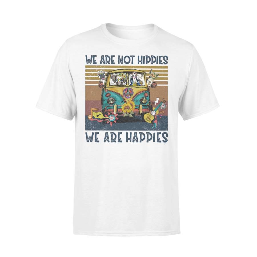 Animals We Are Not Hippies We Are Happies Vintage Sunflower T-Shirt