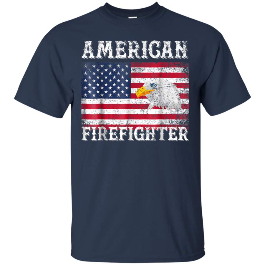 AGR American Firefighter Patriotic USA Flag 4th of July T-Shirt