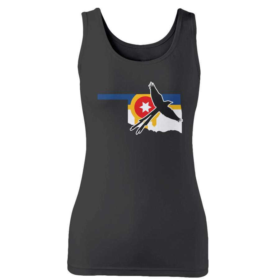 Oklahoma Tulsa Flag Scissor-Tail Bird Native American Woman’s Tank Top