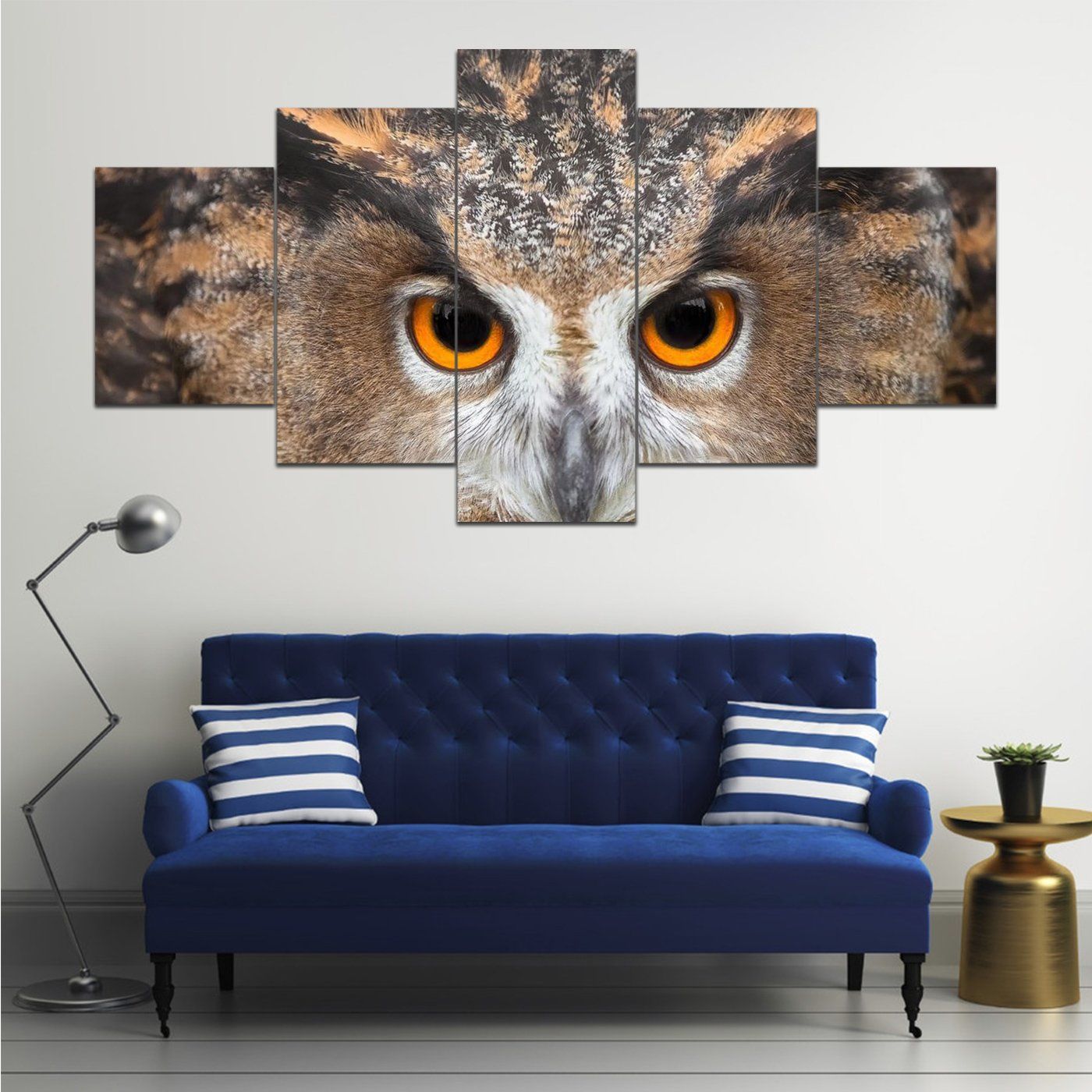 Birds Owls Glance 5 Panel Canvas Art Wall Decor Home Decor