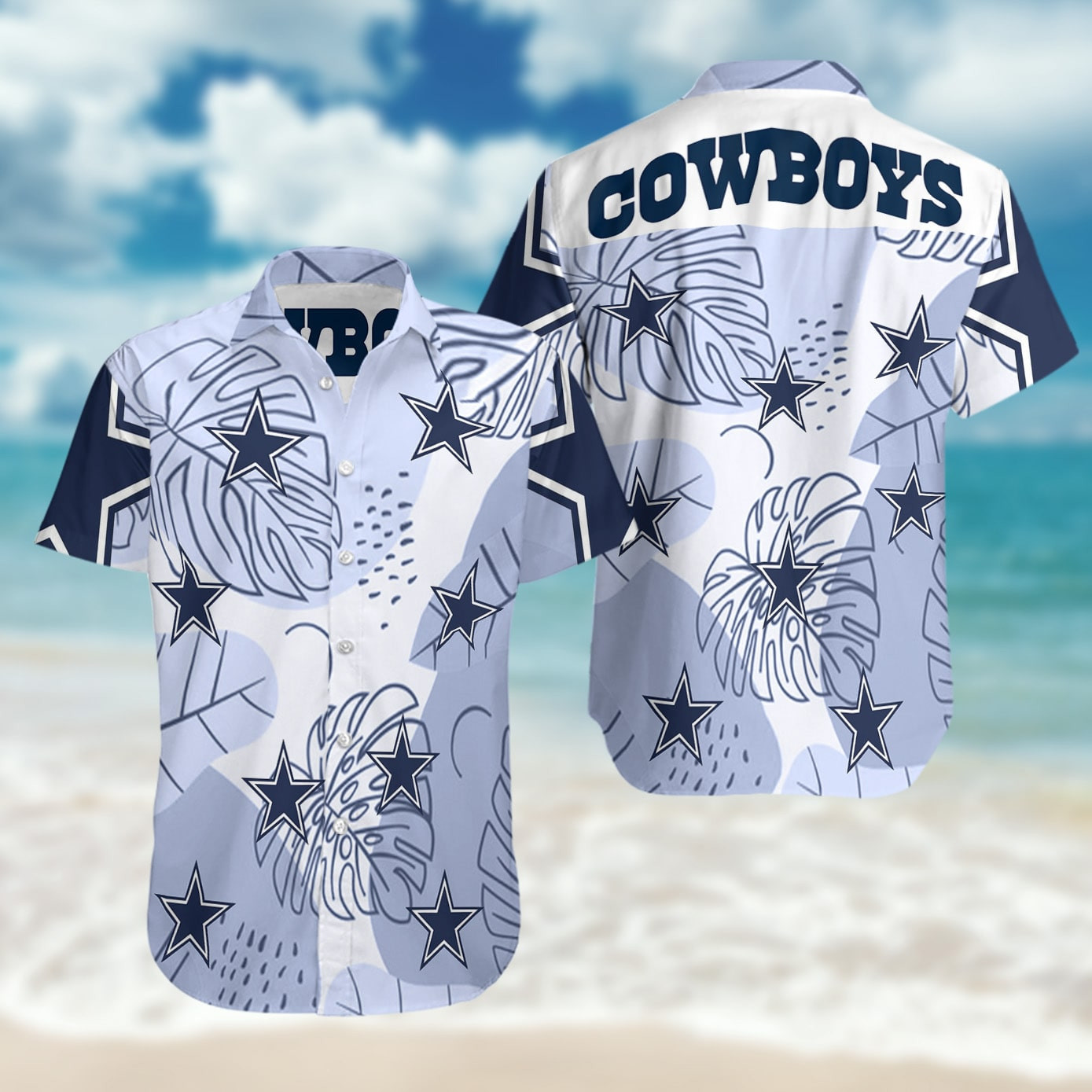 Dallas Cowboys All Over Print Summer Short Sleeve Hawaii Beach Ha78262