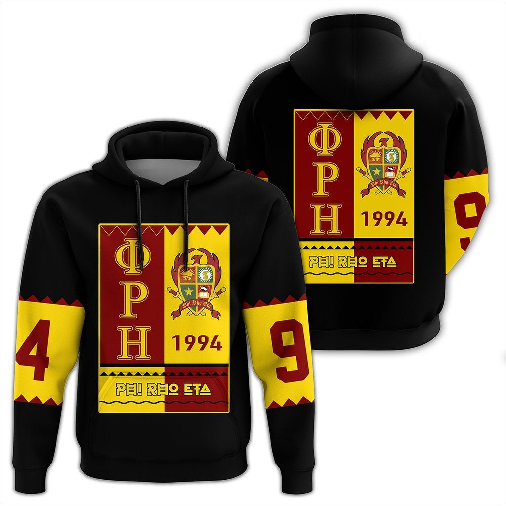 Greek Life Hoodie – Phi Rho Eta Black Style Pullover Hoodie – Karipun