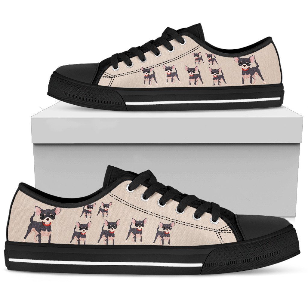 Cartoon Chihuahua Canvas Low Top Shoes