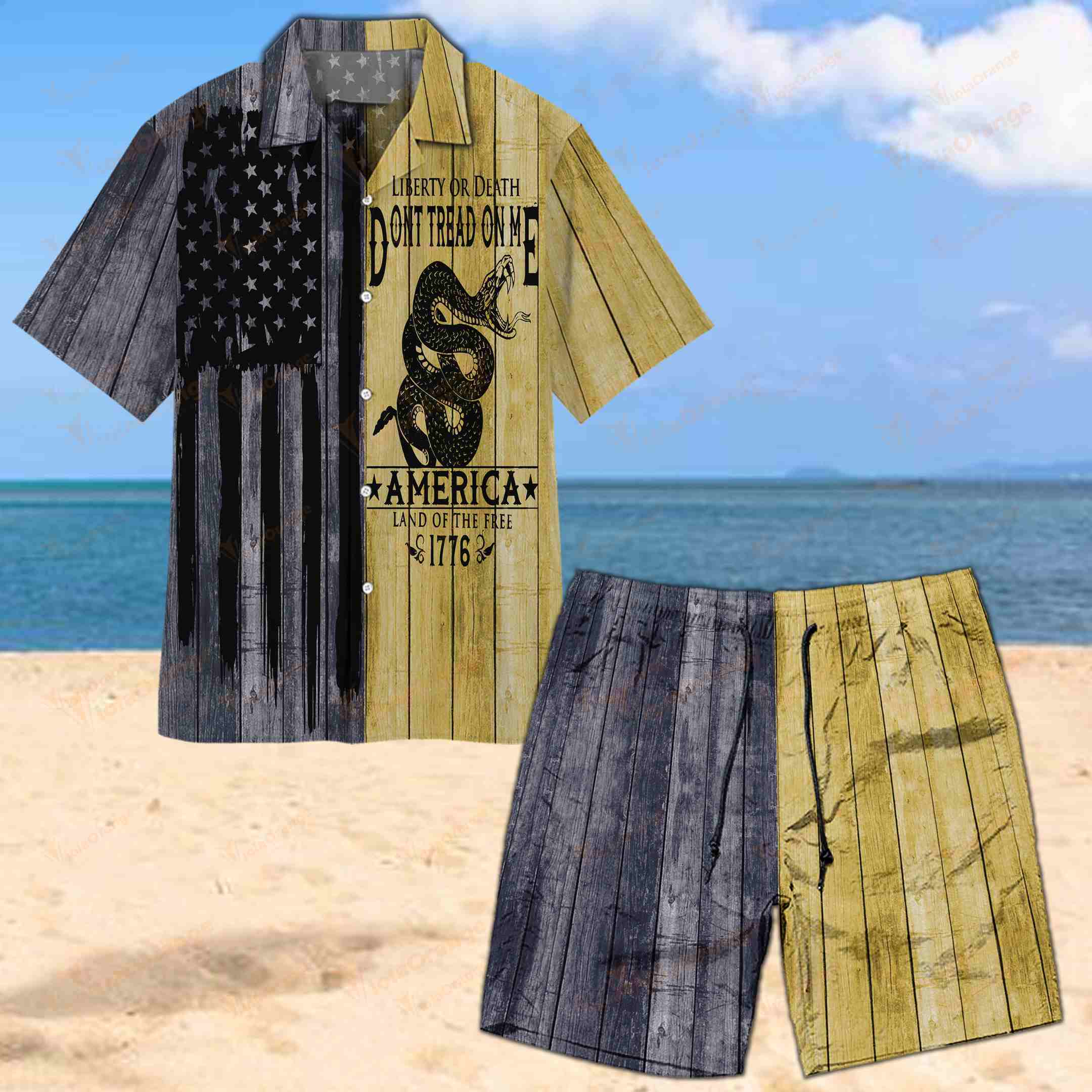 Tread On Me Hawaiian Independence Day Unisex Hawaiian Shirt Beach Short Ha99292