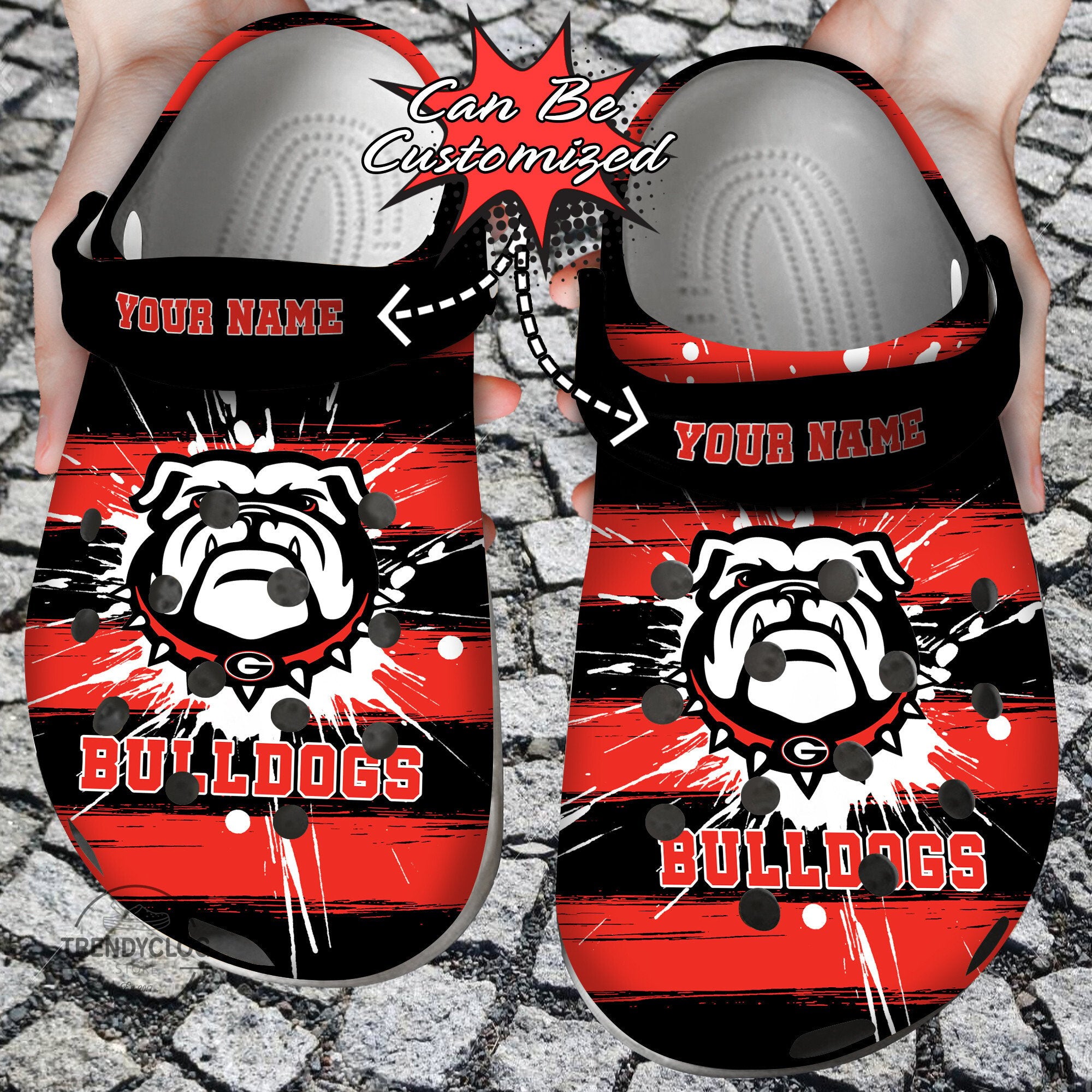 Custom Crocs – Gbulldogs Sport University Spoon Graphics Watercolour Clog Shoes