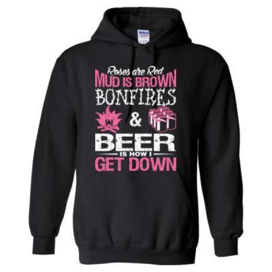 AGR Roses Are Red Mud Is Brown Bonfires & Beer Is How I Get Down – Heavy Blend™ Hooded Sweatshirt