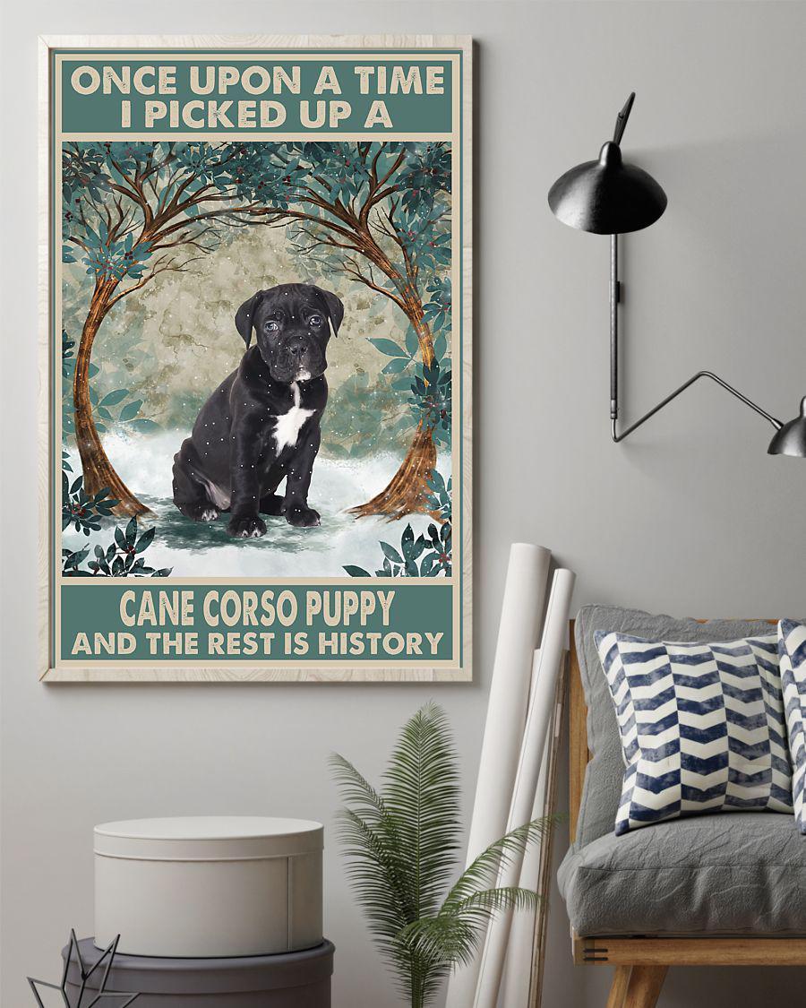 Cane Corso Puppy Once Upon A Time Portrait Poster & Canvas Gift For Dog Lover Friend Family Birthday Home Decor Wall Art Visual Art