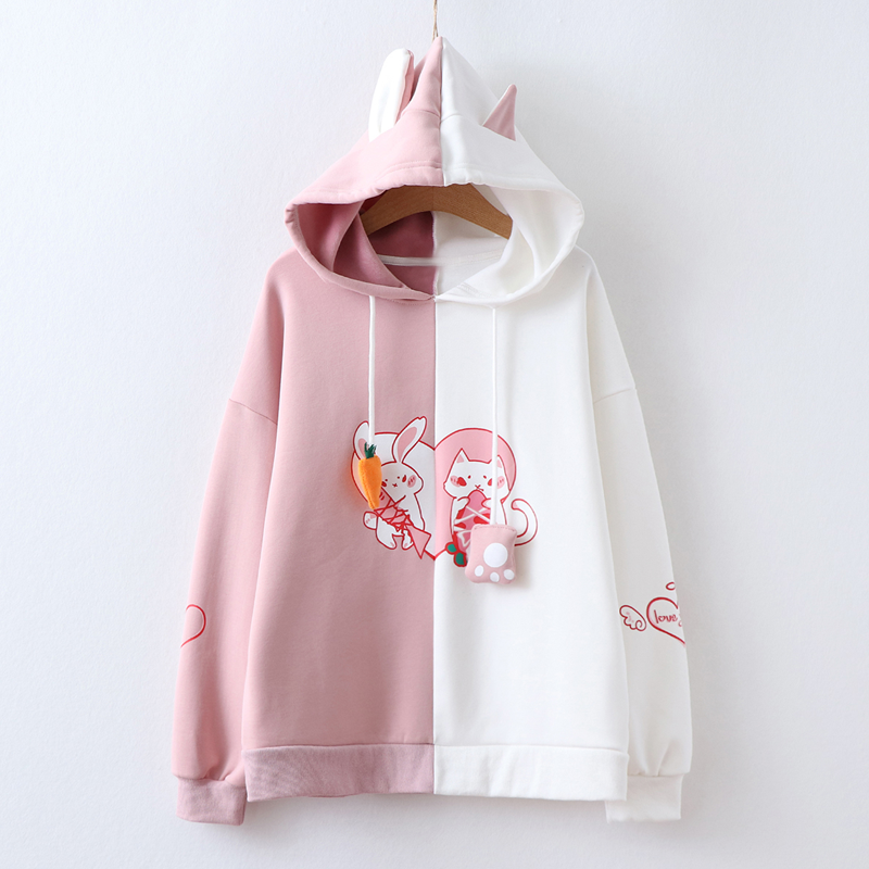 Assorted Colors Rabbit Carrot Hoodie