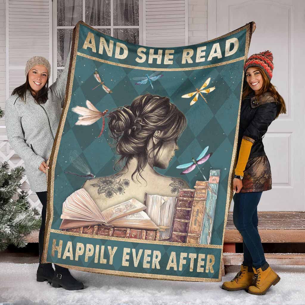 And She Read Happily Ever After – Book Blanket