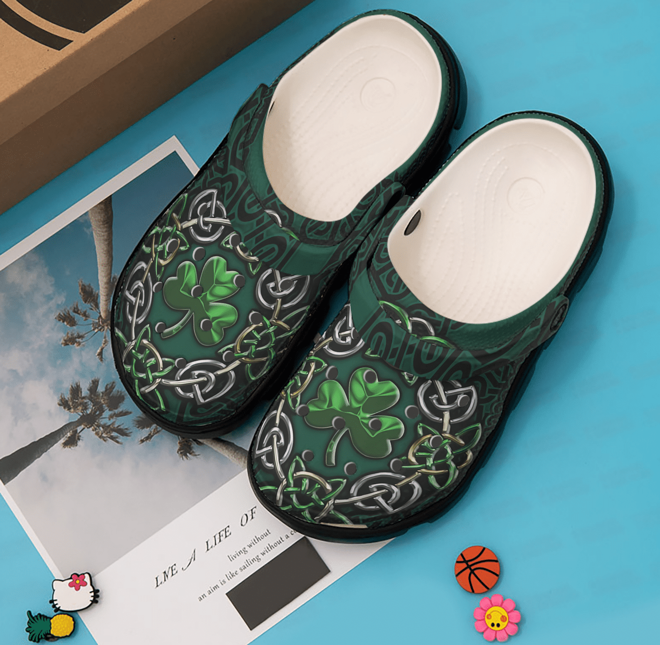 Irish Personalized Clog, Custom Name, Text, Color, Number Fashion Style For Women, Men, Kid, Print 3D Shamrock Symbol