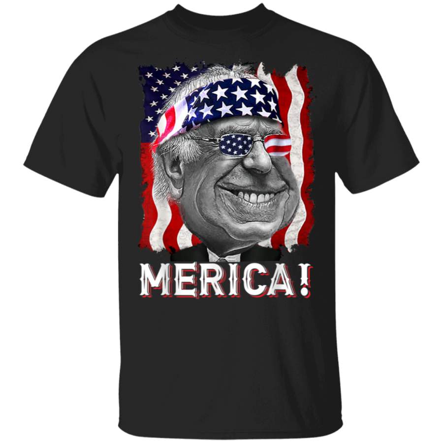 4th of July Shirts for Men Bernie Saunders Merica TShirt