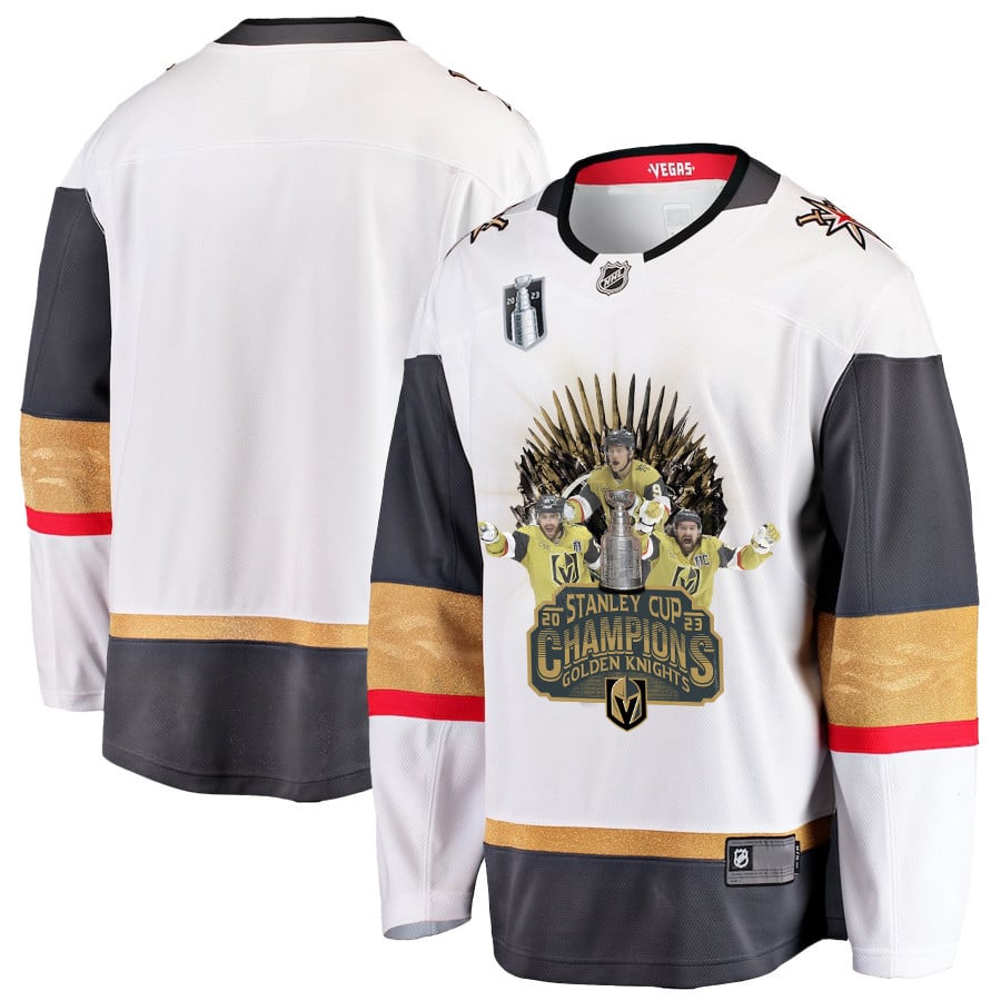 Vegas Golden Knights Celebrating Championship Era 2023 Stanley Cup Men Jersey – White