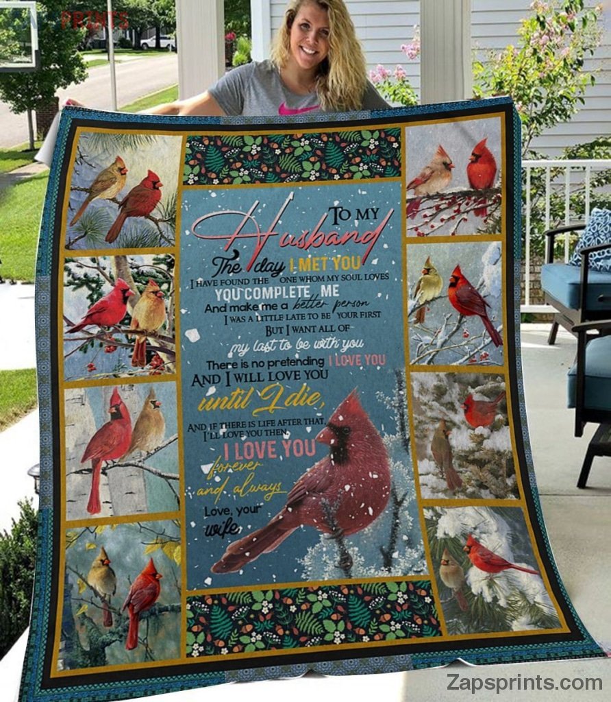 Gift For Husband – Christmas Gift – To My Husband – Cardinal – I Love You My Christmas – Blanket