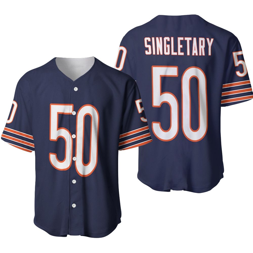 Chicago Bears Mike Singletary #50 Great Player NFL American Football Team Legacy Vintage Navy 3D Designed Allover Gift For Bears Fans Baseball Jersey