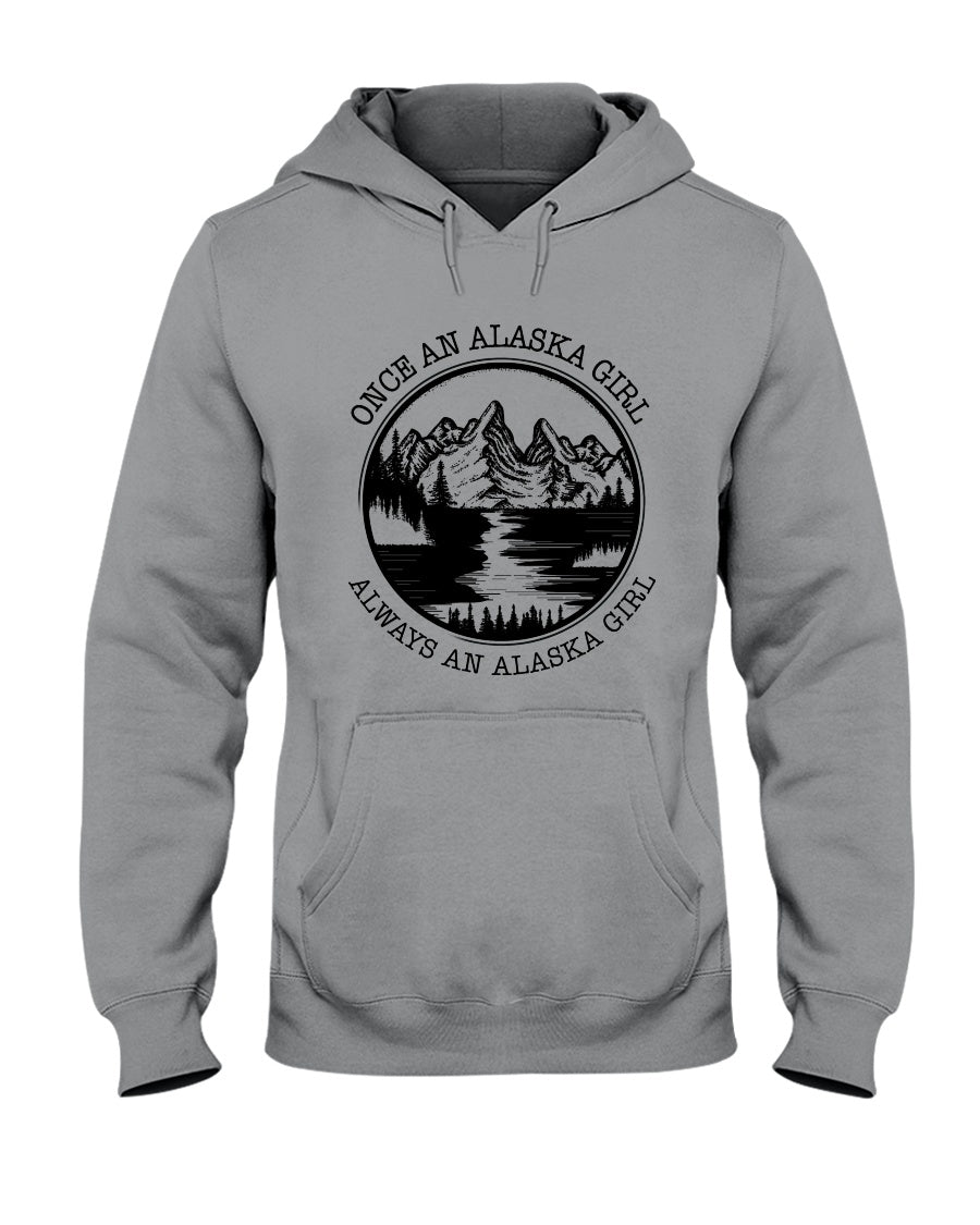 Vintage Style Always An Alaska Girl Custom Design Hoodie