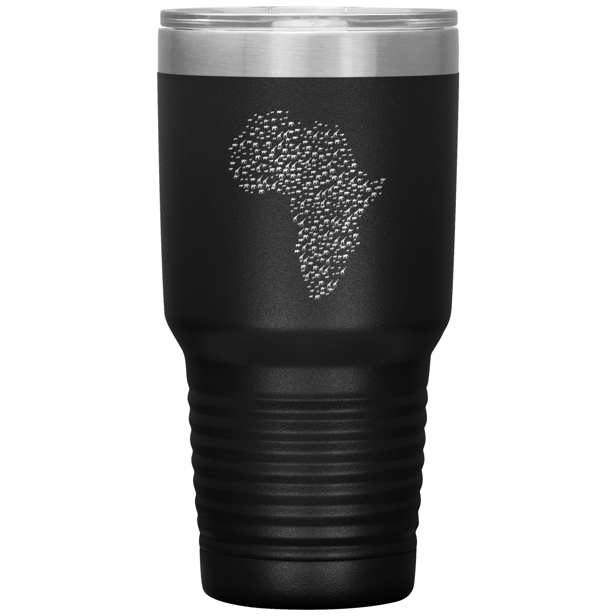 African Animals Map Vacuum Tumbler 30 Oz