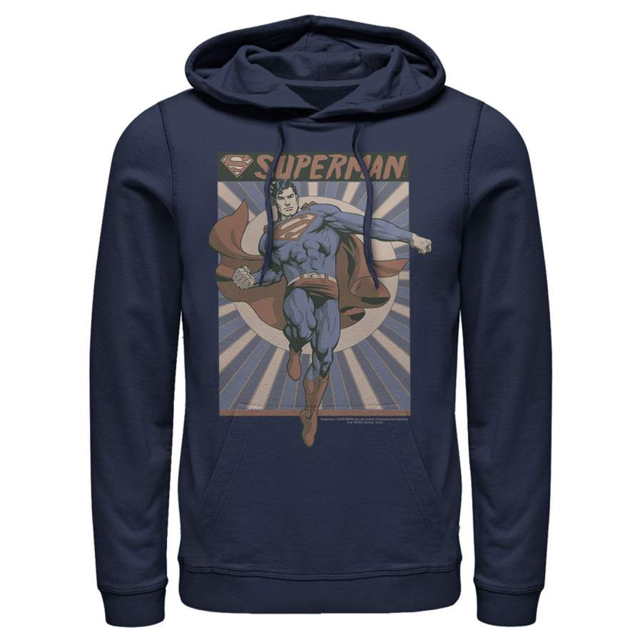 Superman Men’s Classic Hero Pose  Lightweight Hoodie