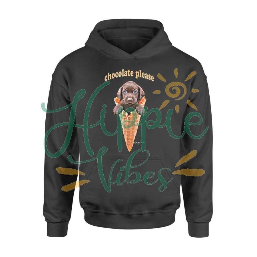 Dog gift idea Chocolate Lab Puppy Ice Cream Cone T-Shirt – Standard Hoodie