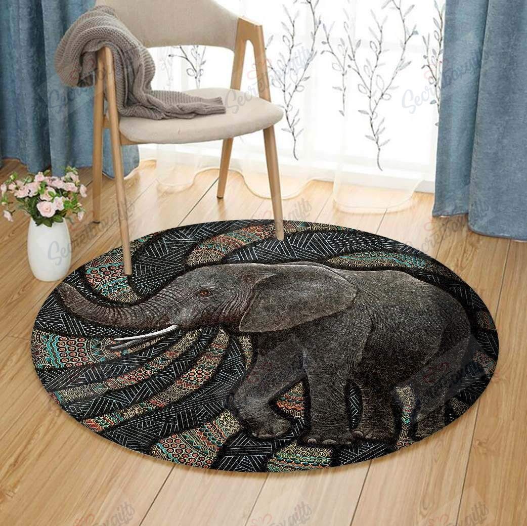 Elephant Zen YY13 Round Rug CYLI0308