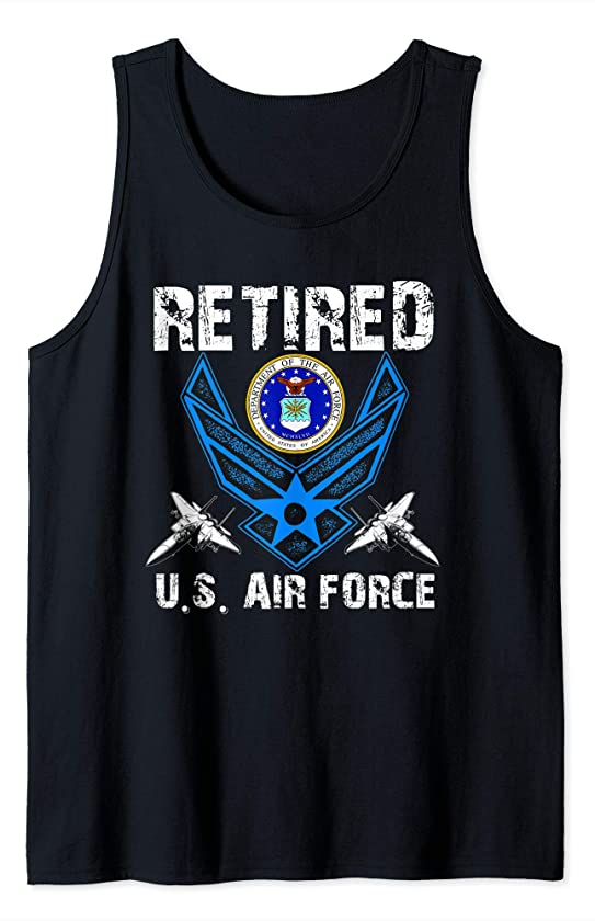 Vintage Retired US Air Force Veteran T-Shirt Patriotic Gift Tank Top