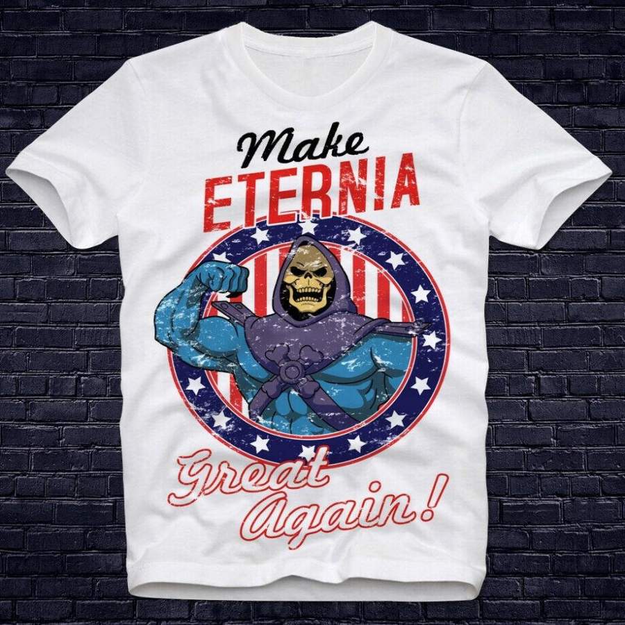 Skeletor Masters Of The Universe Eternia Make Great Again Retro Vintage T Shirt Mens Round Neck Short Sleeves Cotton T-Shirt