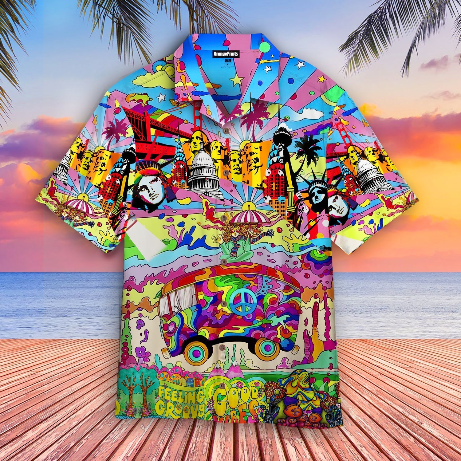 Colorful Hippie Feeling Groovy Hawaii Shirt For Men Women Adult Ha65728