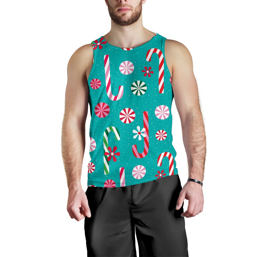 Christmas Candy Pattern Men Tank Top