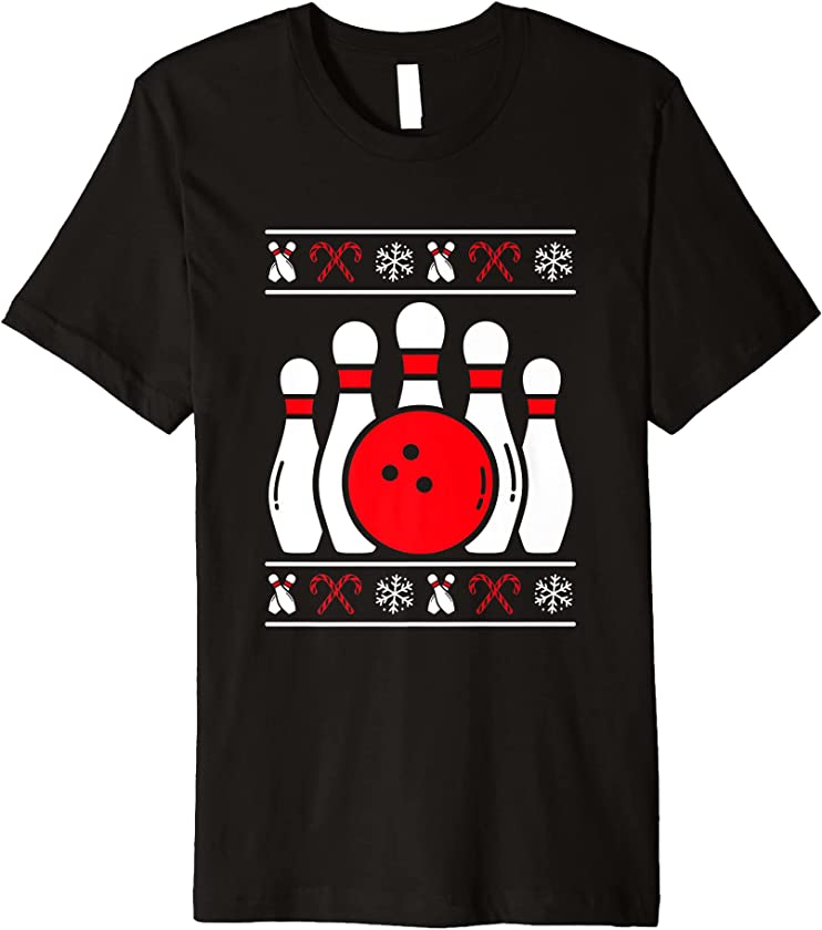 Ugly Christmas Bowling Striker X-Mas Santa Claus New Year Premium T-Shirt