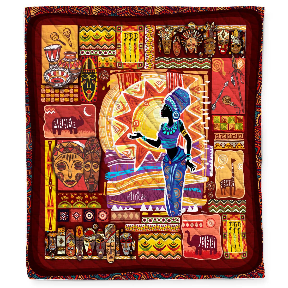 Africa Culture African Pattern Root Quilt Blanket