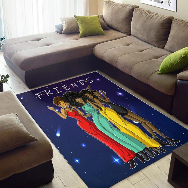 Trendy African Style Rugs Cute Afrocentric Afro Woman Friends Team African Large Carpet African Living Room Decor WBG4130