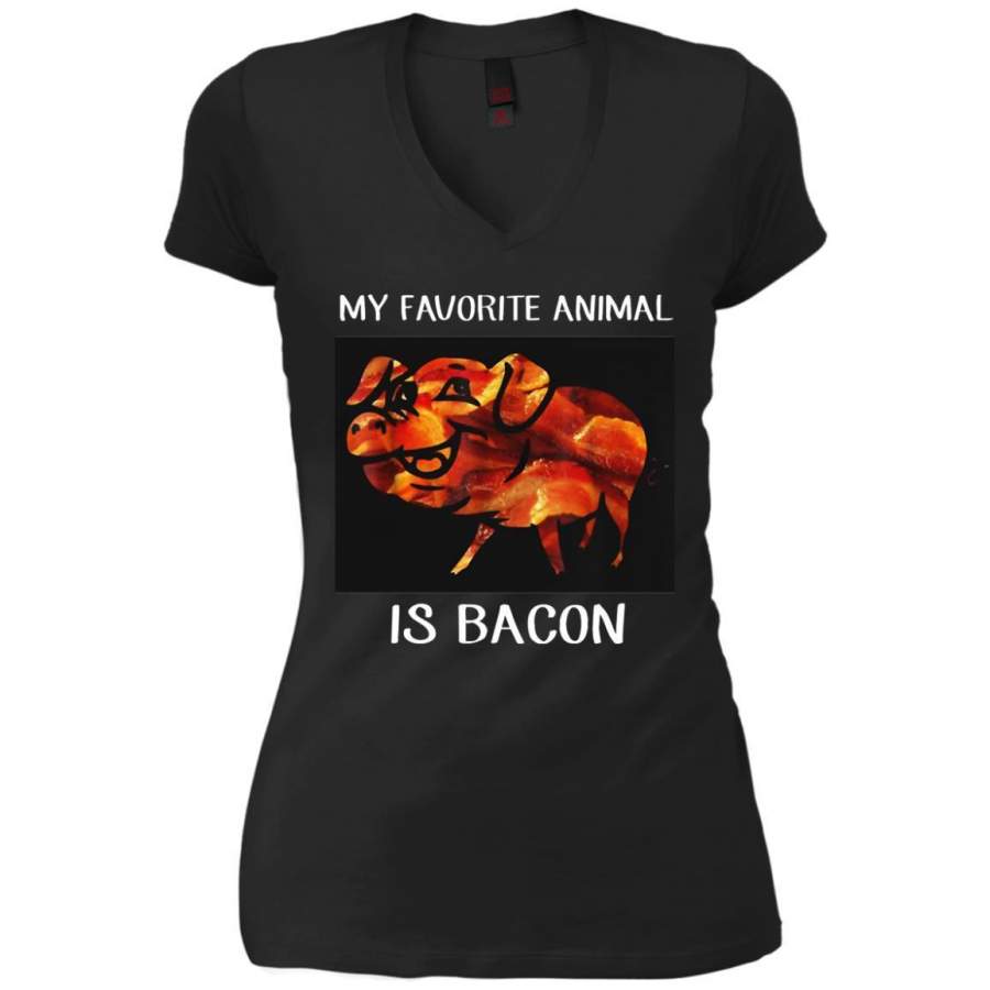 AGR My Favorite Animal Is Bacon Shirt V-Neck