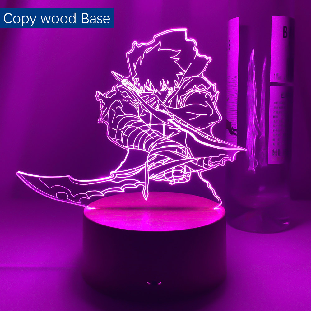 Newest Anime Led Light Solo Leveling For Children'S Room Decor Night Light Kid Bithday Gift Manga Solo Leveling 3D Lamp Bedroom Alx