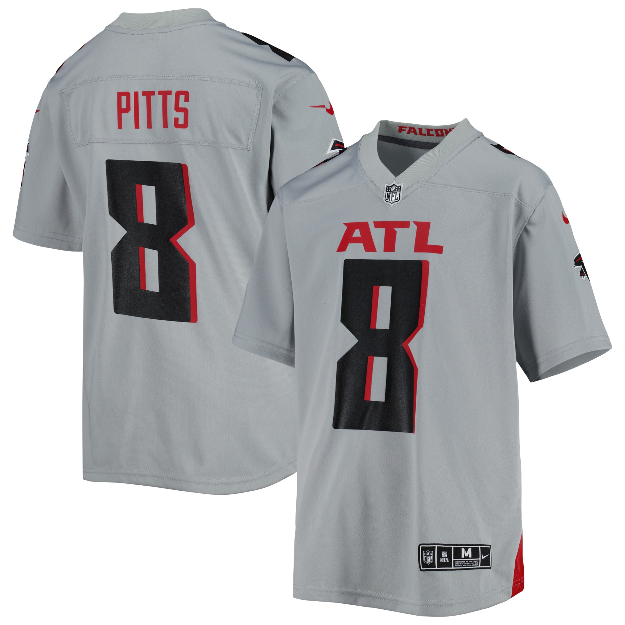 Youth Atlanta Falcons Kyle Pitts Gray Inverted Game Jersey