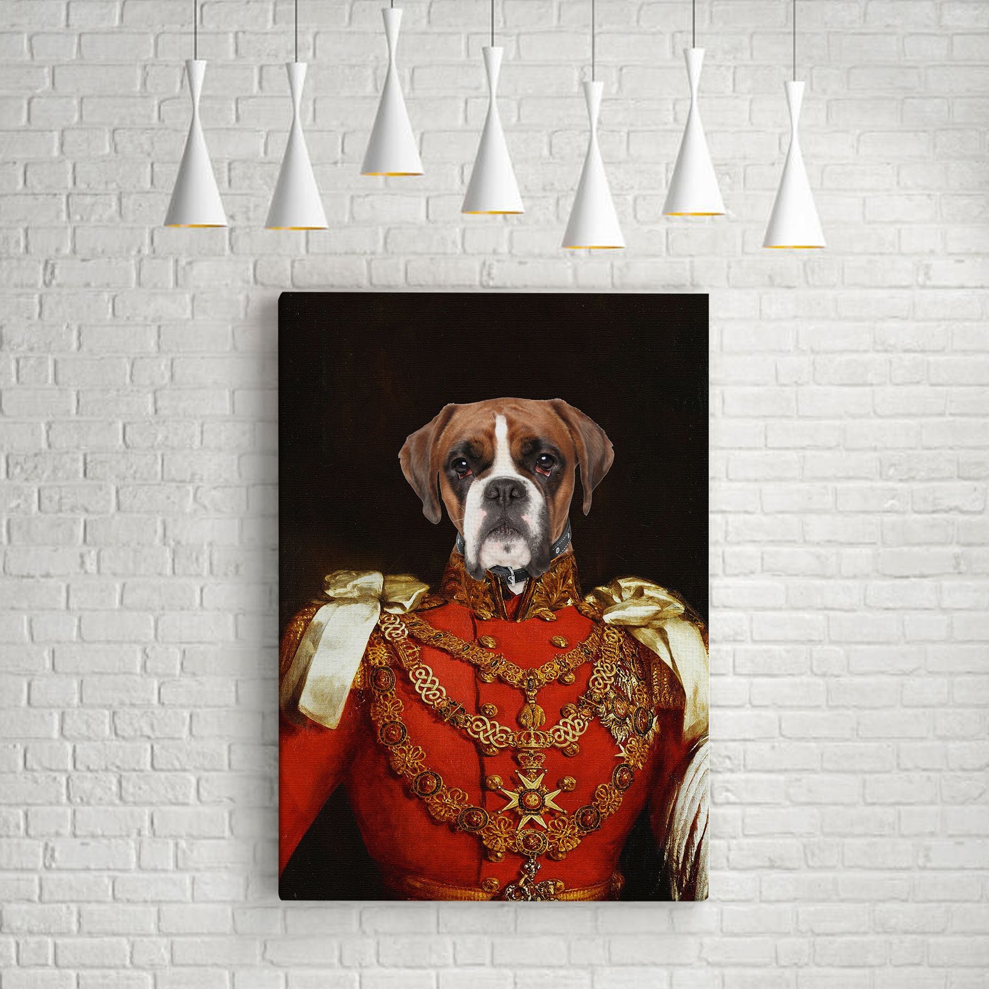 Custom Pet Name And Photo Renaissance Portrait, The Dog Prince Canvas Wall Art Prints For Puppy Lover