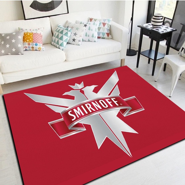 Smirnoff vodka Logo Area Rug, Living Room Bedroom Carpet, Home Floor Decor