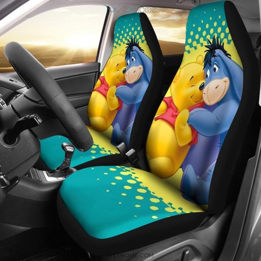 Pooh And Eeyore Car Seat Covers Cartoon Fan Gift Best Car Gift 2021