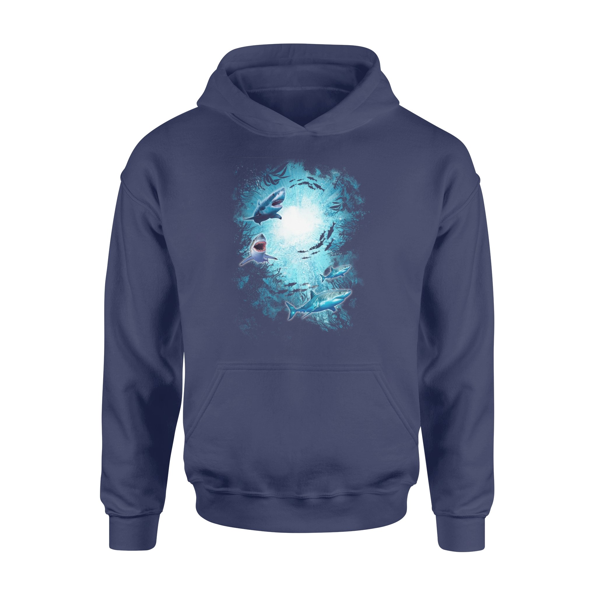 shark in the deep ocean premium hoodie 389