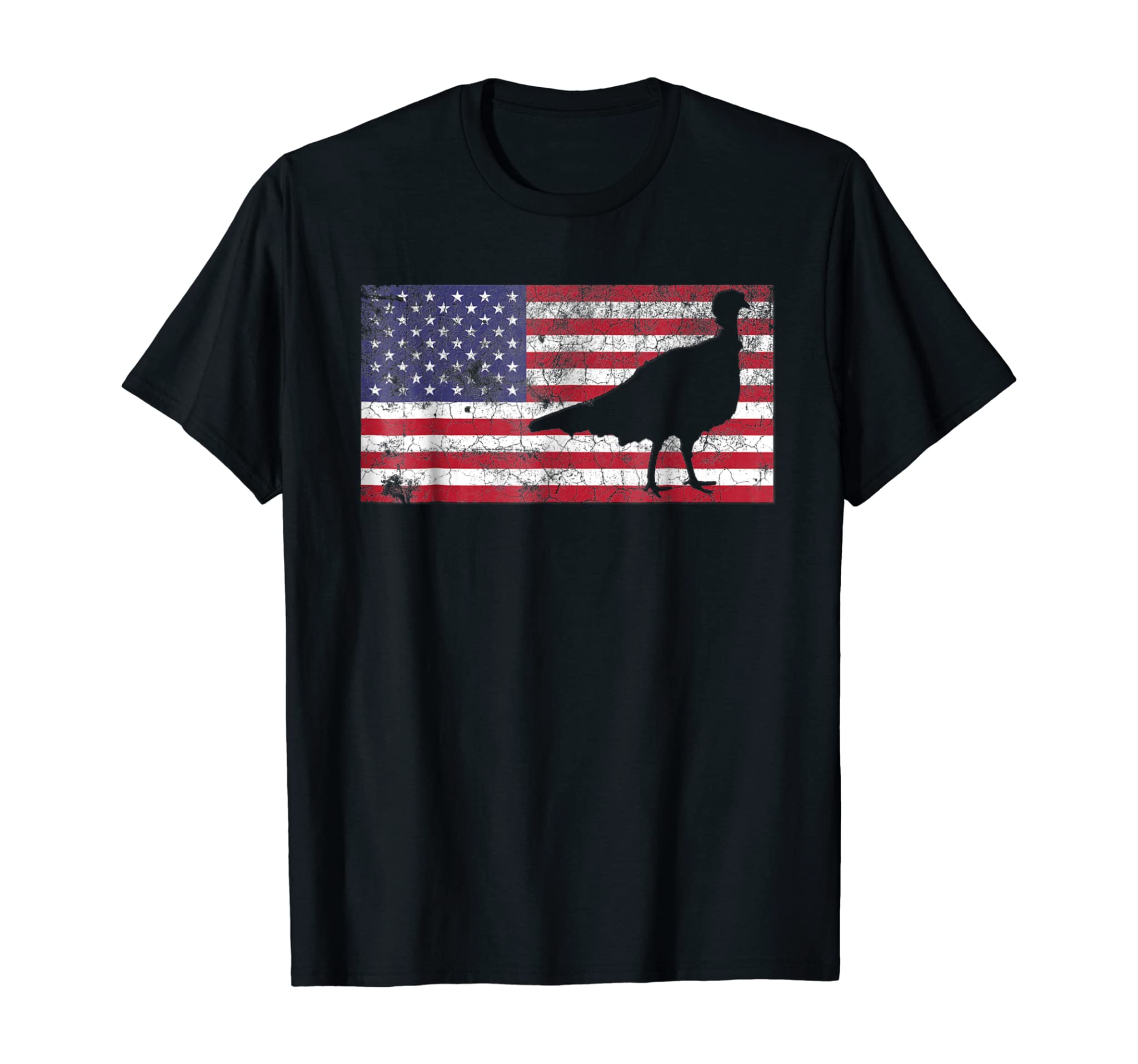 Turkey Hunting T Shirt American Flag USA 4th of July Bird