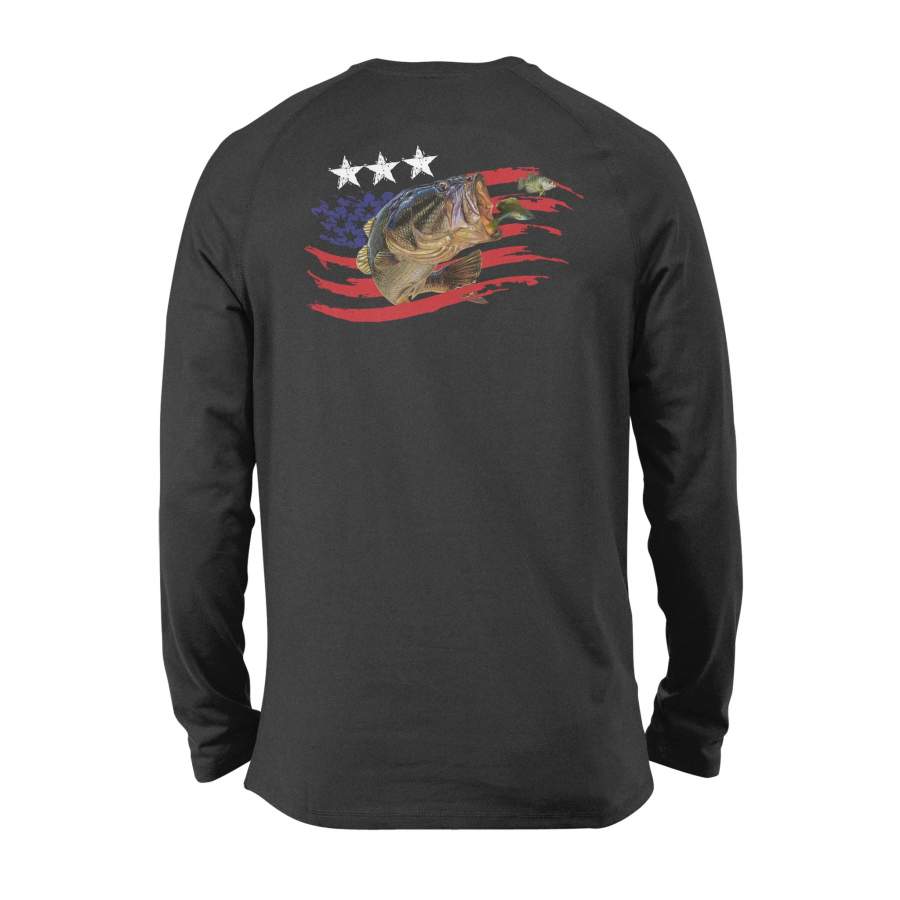 American Flag Bass Fishing Long Sleeve- NQS105