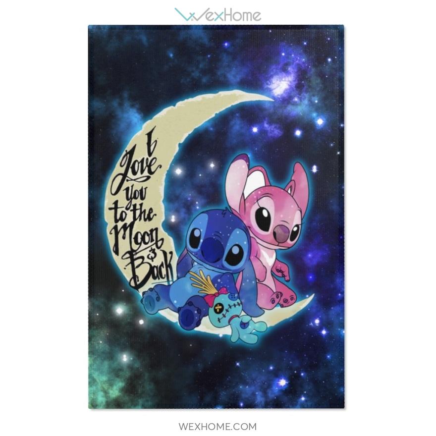 Stitch And Angel Area Rugs | Stitch I Love You To The Moon And Back ...