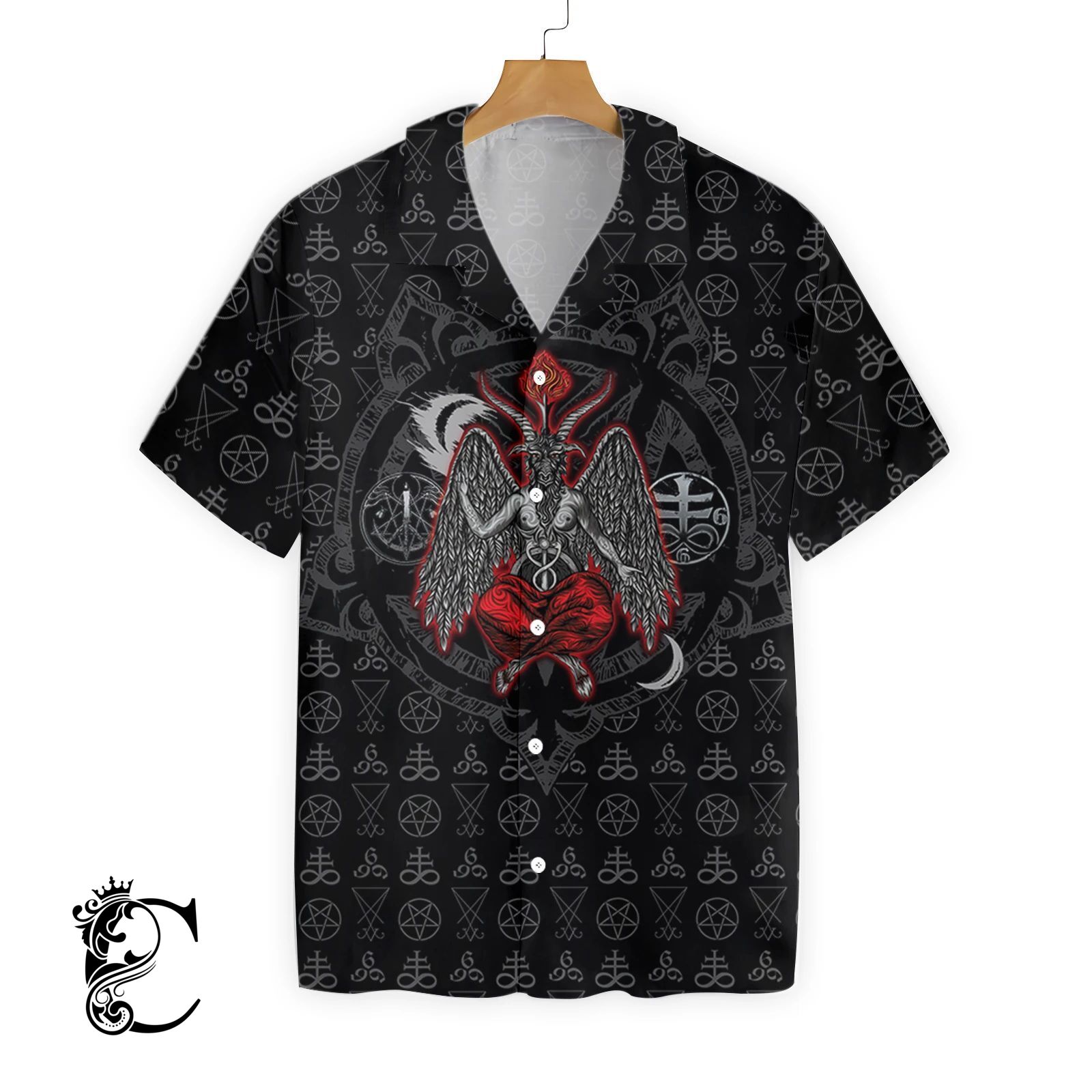 Baphomet Demon Satanism Pentagram Ez24 2612 Hawaiian Shirt