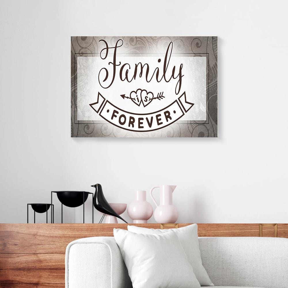 Canvas Artwork Family Is Forever Pattern Family Wall Art Canvas Wall Art Home Decor